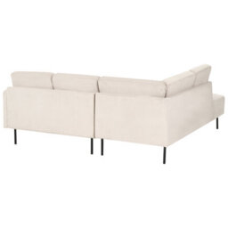 Beliani Corner Sofa 4 Seater Breda Corduroy Beige Right Hand - thumbnail 6