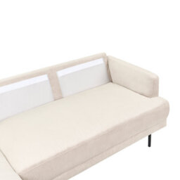 Beliani Corner Sofa 4 Seater Breda Corduroy Beige Right Hand - thumbnail 9