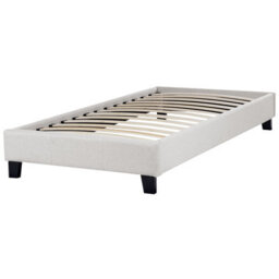 Beliani Bed Without Headboard Fabric Roanne 90 X 200 Cm (Eu Single) Light Grey - thumbnail 4