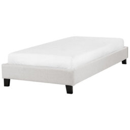 Beliani Bed Without Headboard Fabric Roanne 90 X 200 Cm (Eu Single) Light Grey - thumbnail 1