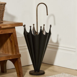 Dibor Traditional Small Black And Gold Umbrella Holder Stand - thumbnail 2