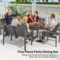 Wyld Haus Masera 6-Seater Grey Wooden Outdoor Dining Set With Parasol Hole Table - thumbnail 5