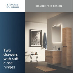Ideal Standard Eurovit+ 800mm Wall Mounted Vanity Unit With 2 Drawers In Natural Oak - thumbnail 8
