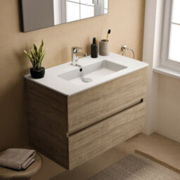 Ideal Standard Eurovit+ 800mm Wall Mounted Vanity Unit With 2 Drawers In Natural Oak - thumbnail 3