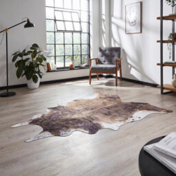 Think Rug Faux Print Cow Brown White Rug-155Cm X 195Cm - thumbnail 2
