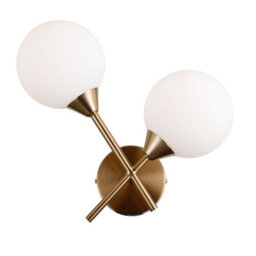 Luminosa Lighting Luminosa Evora Globe Wall Lights Honey Brass 2Xg9 - thumbnail 1