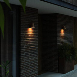 Nordlux Kyklop Outdoor Aluminium Wall Light Dark Sky  Brown,mains