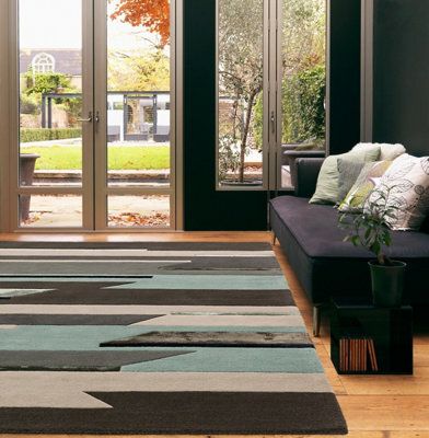 Blue Handmade Luxurious Modern Wool Rug For Bedroom & Living Room-200Cm X 300Cm