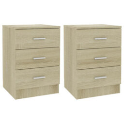 Vidaxl Bedside Cabinets 2 Pcs Sonoma Oak 38X35X56 Cm Engineered Wood - thumbnail 2