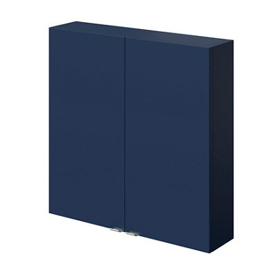 GoodHome Imandra Matt Blue Bathroom Double Wall Cabinet (H)60Cm (W)60Cm - image 1