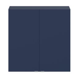 GoodHome Imandra Matt Blue Bathroom Double Wall Cabinet (H)60Cm (W)60Cm - thumbnail 2