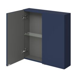 GoodHome Imandra Matt Blue Bathroom Double Wall Cabinet (H)60Cm (W)60Cm - thumbnail 3