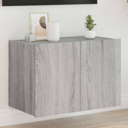 Berkfield Tv Wall Cabinet With Led Lights Grey Sonoma 60X35X41 Cm - thumbnail 1