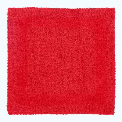 Homescapes Luxury Reversible Cotton Shower Mat - Red - image 1