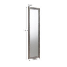 Julian Bowen Allegro Pewter Dress Mirror, Wood Frame, Rectangular, Full Length, Freestanding, 128 X 38 X 3.5Cm - thumbnail 3
