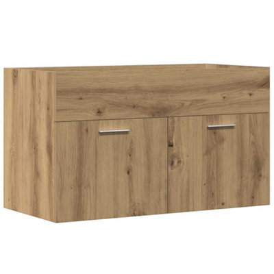 Berkfield Durable Bathroom Sink Cabinet Artisan Oak 90X38.5X46 Cm Engineered Wood