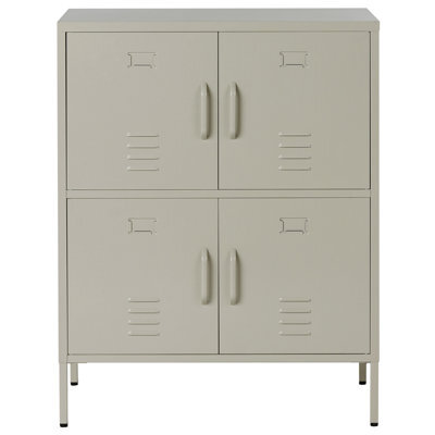 Wyld And Coco Four-Door Sideboard Cabinet In Light Beige For Home Office, Wall-Mount, 800 X 400 X 1010mm - image 1
