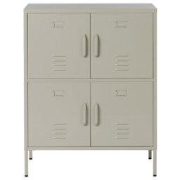 Wyld And Coco Four-Door Sideboard Cabinet In Light Beige For Home Office, Wall-Mount, 800 X 400 X 1010mm - thumbnail 1