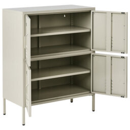 Wyld And Coco Four-Door Sideboard Cabinet In Light Beige For Home Office, Wall-Mount, 800 X 400 X 1010mm - thumbnail 6