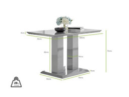 Furniturebox Uk Imperia 4 Modern Grey High Gloss Dining Table And 4 Mustard Modern Milan Chairs Set - thumbnail 7