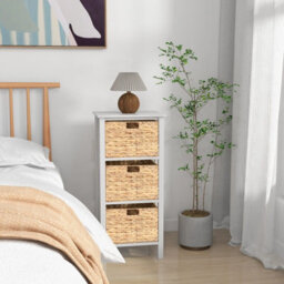 Costway Set Of 2 Nightstand 3-Tier Sofa Side Table X-Shaped 3-Drawer End Table - thumbnail 5
