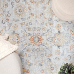 Livabliss Lillian-Washable Grey Yellow Blue Traditional Vintage Boho Living Dining Rug 120 X 170 Cm Easy Care, Non Shedding - thumbnail 7