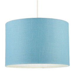 Happy Homewares Designer Ocean Current Blue Textured Linen Fabric Circular Lamp Shade - thumbnail 2