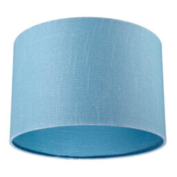 Happy Homewares Designer Ocean Current Blue Textured Linen Fabric Circular Lamp Shade - thumbnail 4