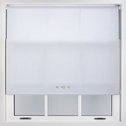 Furnished Roller Blind With Triple Chrome Round Eyelet And Metal Fittings - White Daylight Shade (W)150Cm X (L)165Cm