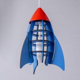 Litecraft Blue Rocket Glow Kids Ceiling Pendant - thumbnail 4