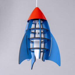 Litecraft Blue Rocket Glow Kids Ceiling Pendant - thumbnail 3