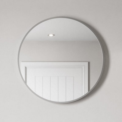 Affine 600 X 600mm Chrome Wall Mounted Bathroom Mirror Framed Round Design 4mm Glass - image 1