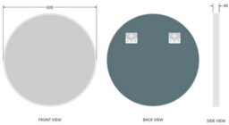 Affine 600 X 600mm Chrome Wall Mounted Bathroom Mirror Framed Round Design 4mm Glass - thumbnail 4