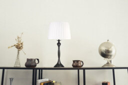 Lighting Supermarket Messini Large Black Elegant Candlestick Table Lamp With Ivory Pleated Shade - thumbnail 3