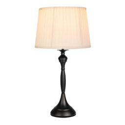 Lighting Supermarket Messini Large Black Elegant Candlestick Table Lamp With Ivory Pleated Shade - thumbnail 2