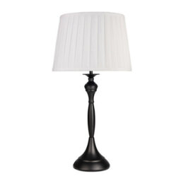 Lighting Supermarket Messini Large Black Elegant Candlestick Table Lamp With Ivory Pleated Shade - thumbnail 1