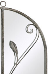 "Mirroroutlet - The Arcus - Concrete Colour Metal Frame Arched Garden Mirror 31"" X 18"" (80 X 46 Cm)" - thumbnail 6