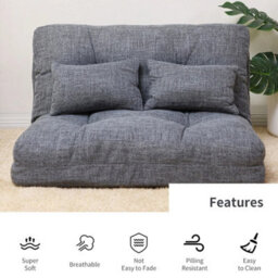 185Cm 2 Seater Fabric Sofa Bed Adjustable Folding Sleeper Couch - thumbnail 4