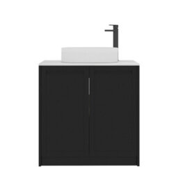Royal Bathrooms Royal Bathroom Elmore 800mm Matt Nocturne Black Freestanding Countertop Bathroom Vanity Unit 2 Door With Lyon Basin - thumbnail 7
