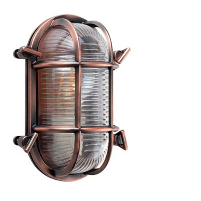 Valuelights Bow Copper Nautical Oval Bulkhead Ip64 Filament Led Outdoor Wall Light - image 1