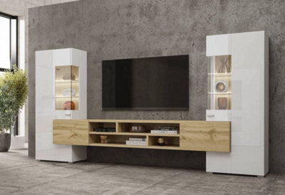 "Arte Coby 10 Entertainment Unit In White For Tvs Up To 60"" - Sleek Design With Comprehensive Storage - W2700mm X H1430mm X D450mm" - image 1
