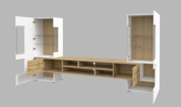 "Arte Coby 10 Entertainment Unit  In White For Tvs Up To 60"" - Sleek Design With Comprehensive Storage - W2700mm X H1430mm X D450mm" - thumbnail 3