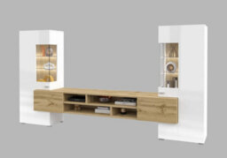 "Arte Coby 10 Entertainment Unit  In White For Tvs Up To 60"" - Sleek Design With Comprehensive Storage - W2700mm X H1430mm X D450mm" - thumbnail 2