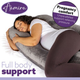 Aamira U Shaped Pregnancy Pillow  Grey, 135X75X20Cm Shredded Memory Foam Full Body Maternity Cushion For Sleeping - thumbnail 6