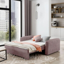 Amerykanka Laine 3 Pink Functional Sleeper Sofa With Storage And Stylish Cushions - thumbnail 3