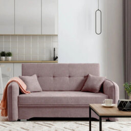 Amerykanka Laine 3 Pink Functional Sleeper Sofa With Storage And Stylish Cushions - thumbnail 2