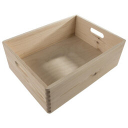 Woodeedoo 2 Tier Shallow Wooden Storage Box Set On Wheels Stackable Wide Diy Pine Crates Shelf Kitchen Organisation 40X30X31.5 Cm - thumbnail 8