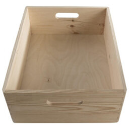 Woodeedoo 2 Tier Shallow Wooden Storage Box Set On Wheels Stackable Wide Diy Pine Crates Shelf Kitchen Organisation 40X30X31.5 Cm - thumbnail 5