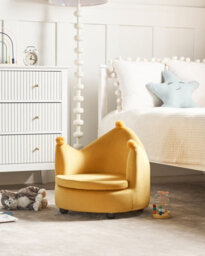 Beliani Kids Chair Crown Vega Velvet Yellow - thumbnail 2
