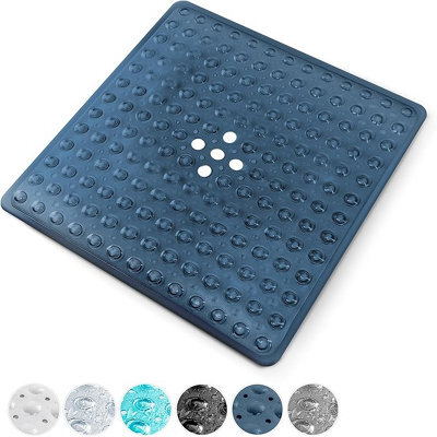 Keplin Non-Slip Rubber 54X54Cm Shower Mat, 200 Suction Cups, Bpa, Latex Free, Machine Washable, Dark Blue - image 1